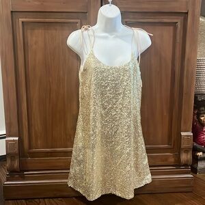 Urban Outfitters Gold Sequin Mini Dress